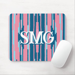 Colorstack Ikat in Pink + Aqua Personalised Mouse Mat