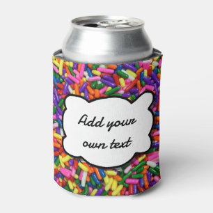 Colorufl Fun Candy Sprinkles Custom Text Can Cooler