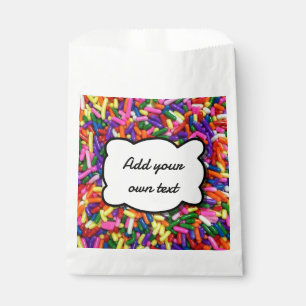 Colorufl Fun Candy Sprinkles Custom Text Favour Bags