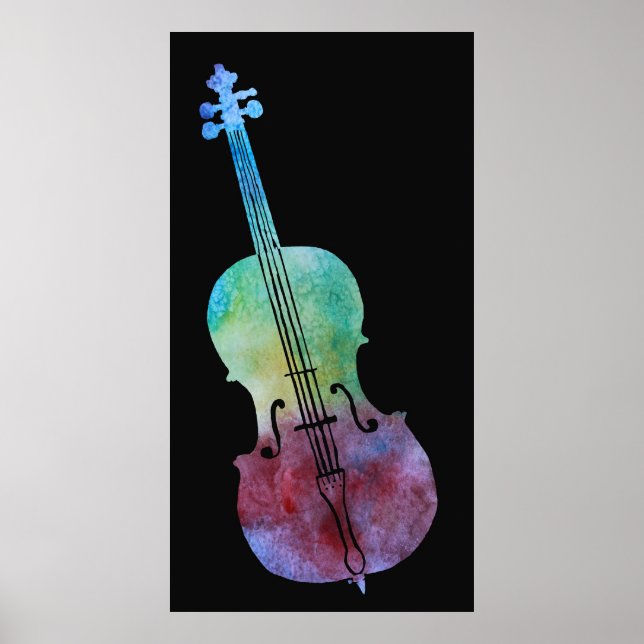 Colorwashed Cello Poster (Front)