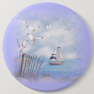 COLOSSAL Beach Scene, 6 inch Backpack Pins buttons