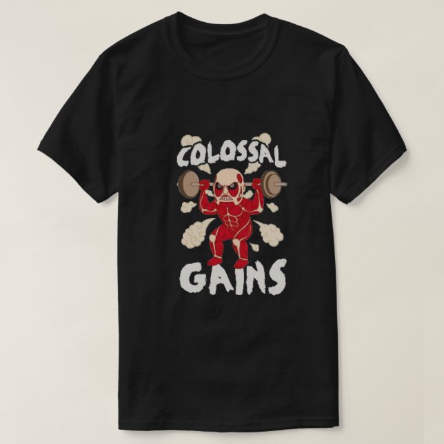 Colossal gym sporty chibi anime  T-Shirt (Design Front)