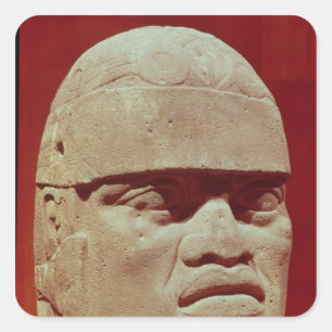 Colossal head, Olmec Square Sticker