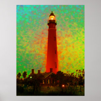 Colossal Lighthouse Sunrise Daytona 52" x 72" Art Poster