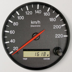 COLOSSAL Speedometer Odometer, 6 inch Pins buttons