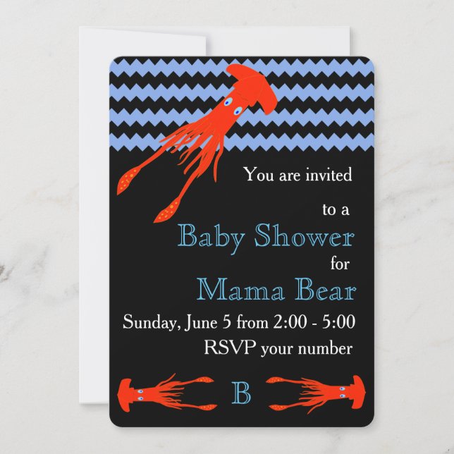Colossal Squid Baby Shower Invitation (Front)