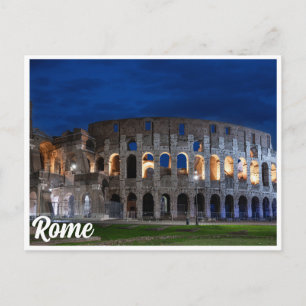 Colosseum at night in Rome, Italy Postcard
