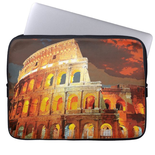 Colosseum Italy Rome Travel Art Vintage Laptop Sleeve (Front)