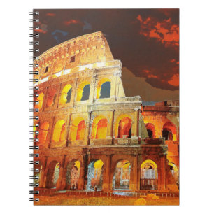 Colosseum Italy Rome Travel Art Vintage Notebook