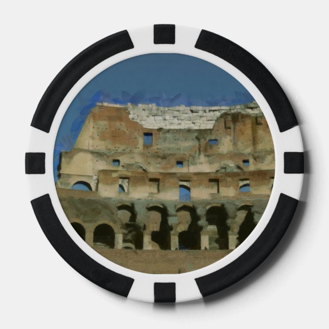 Colosseum painting, Rome Poker Chips (Front)