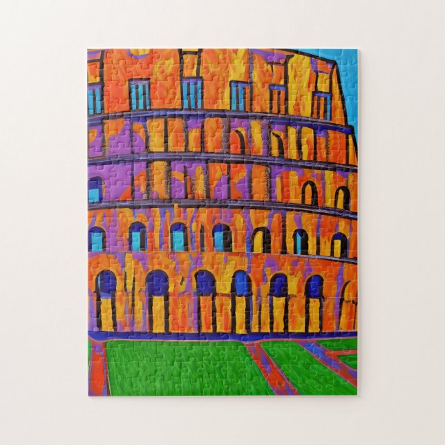 Colosseum pop art painting jigsaw puzzle (Vertical)