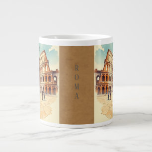 Colosseum Rome Getaway and Beautiful Women Large Coffee Mug