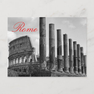 Colosseum Rome Italian Travel Photo Black & White Postcard