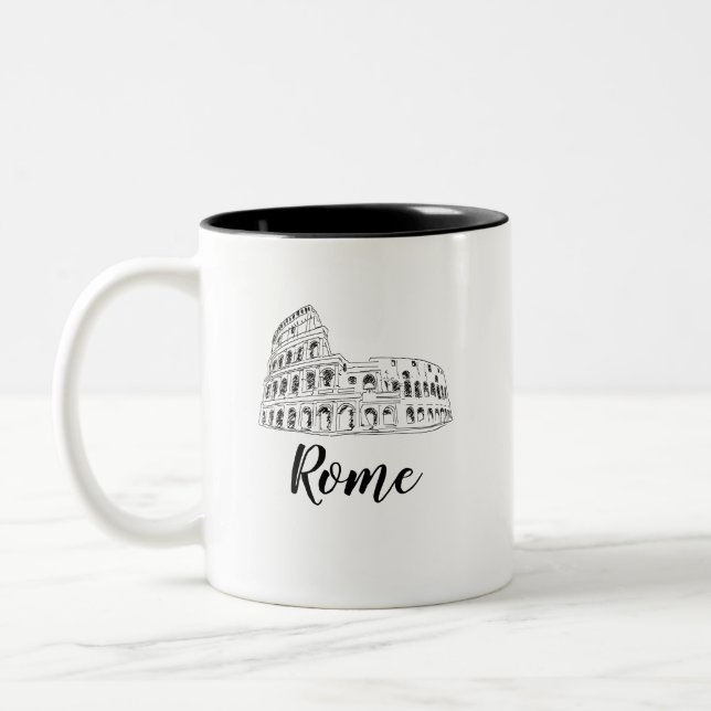 Colosseum Rome Italy Art Two-Tone Coffee Mug (Left)