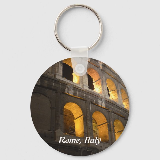 Colosseum Rome Italy at Night Key Ring (Front)