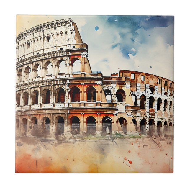 Colosseum -Rome Italy  Tile (Front)