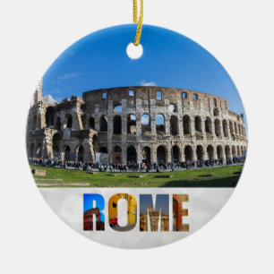 Colosseum Rome Italy Travel Photo Christmas Ceramic Tree Decoration