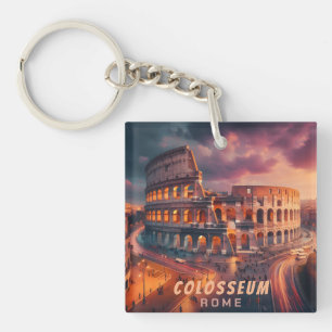 Colosseum Rome Italy Vintage Travel Key Ring