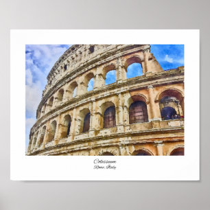 Colosseum Rome, Italy Watercolor Poster