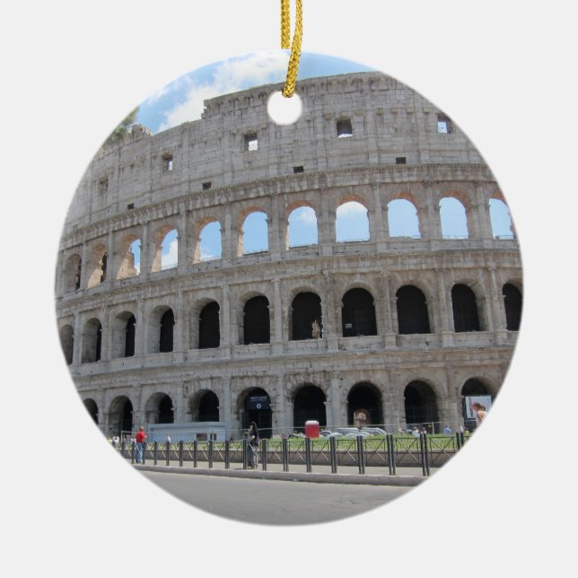 Colosseum Rome On! Ceramic Tree Decoration (Front)