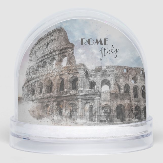 Colosseum Rome Snow Globe – Vintage Italy Travel  (Front)