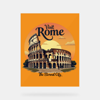 Colosseum Rome Vintage Design Acrylic Sign