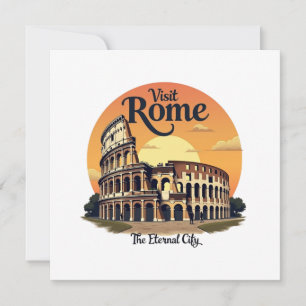 Colosseum Rome Vintage Travel Design Invitation