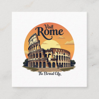 Colosseum Rome Vintage Travel Design Square Business Card