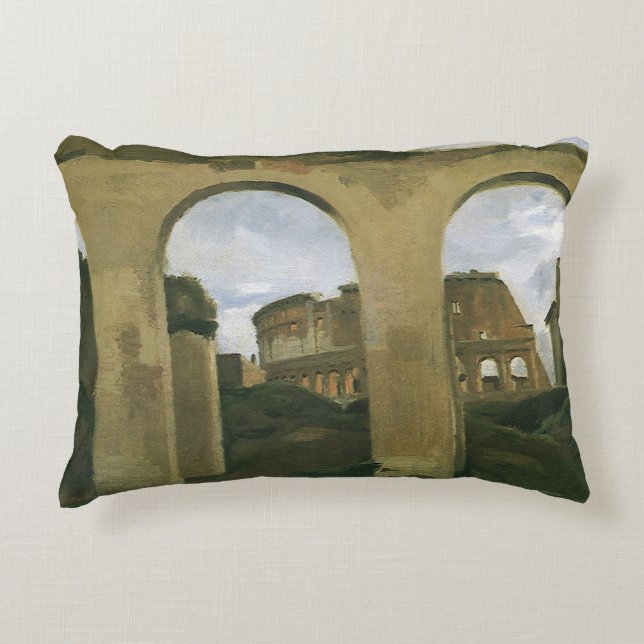 Colosseum Seen through the Arcades in Rome, Italy Decorative Cushion (Front)