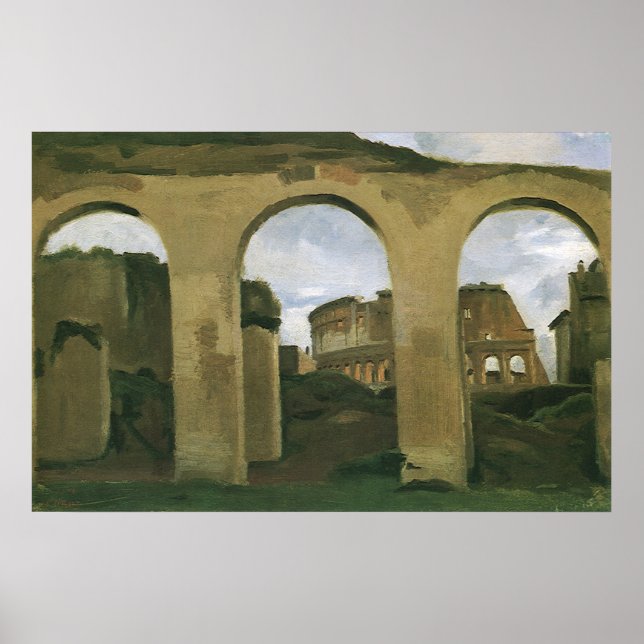 Colosseum Seen through the Arcades in Rome, Italy Poster (Front)