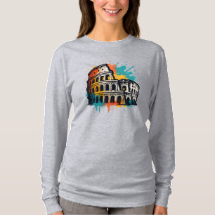 Colosseum Street Art – Colourful Rome Landmark T-Shirt