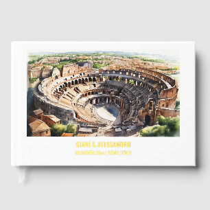 Colosseum watercolor Rome wedding destination DIY Guest Book