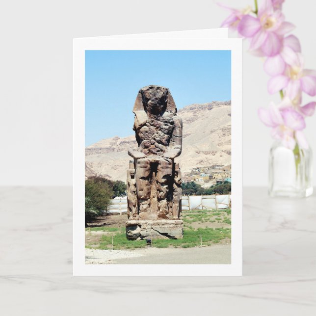 Colossi Of Memnon Statue, Luxor, Egypt Card (Orchid)