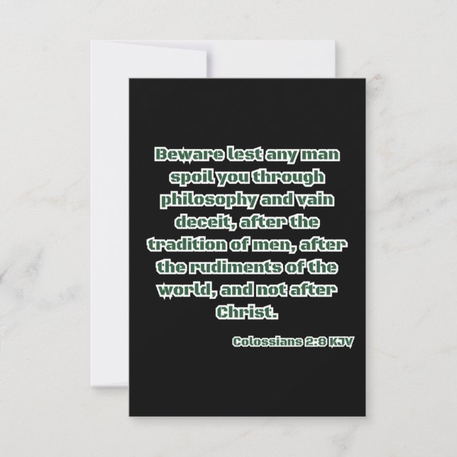 Colossians 2:8 KJV Bible Verse Greeting Card (Front)