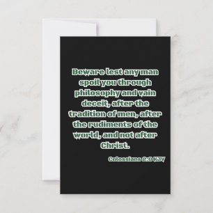 Colossians 2:8 KJV Bible Verse Greeting Card