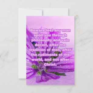 Colossians 2:8 KJV Bible Verse Pic Greeting Card