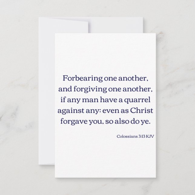 Colossians 3:13 KJV Bible Verse Flat Greeting Card (Front)