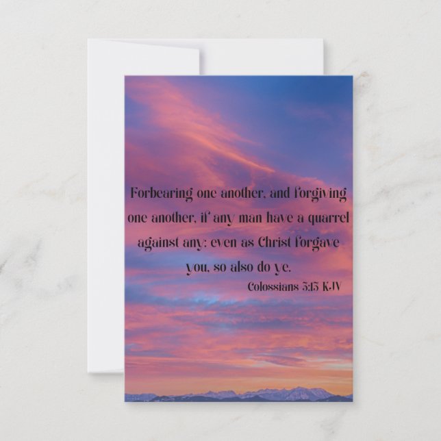 Colossians 3:13 KJV Bible Verse Pic Flat Greeting Card (Front)