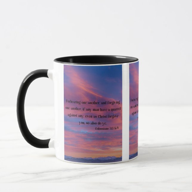 Colossians 3:13 KJV Bible Verse Pic Two-Tone Mug (Left)