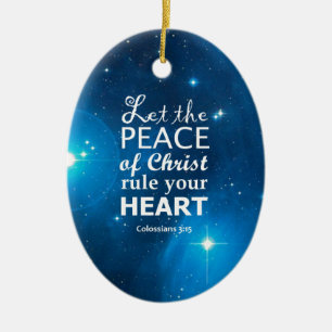 Colossians 3:15 ceramic tree decoration