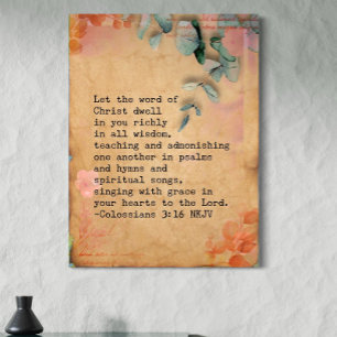 Colossians 3:16  Canvas Wall Art 30x40