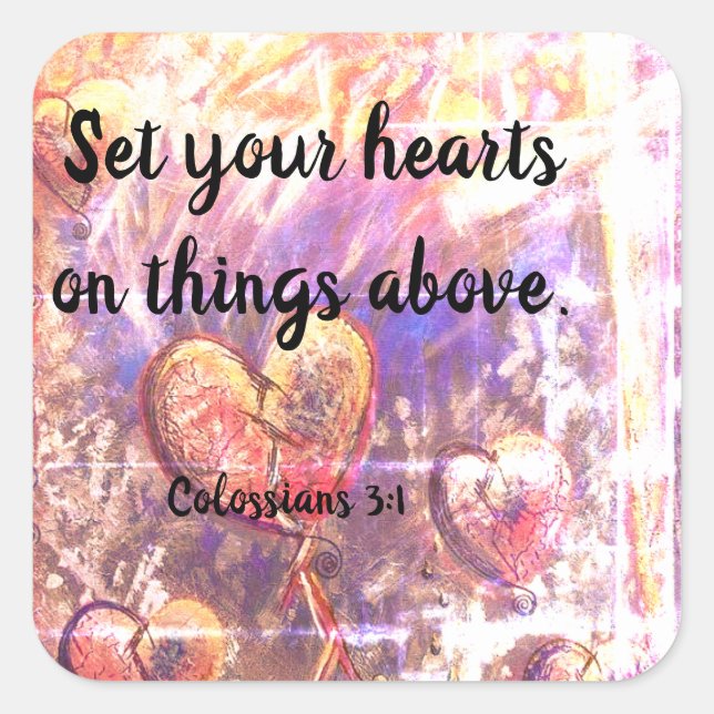 Colossians 3:1 Christian Bible Scripture Stickers (Front)