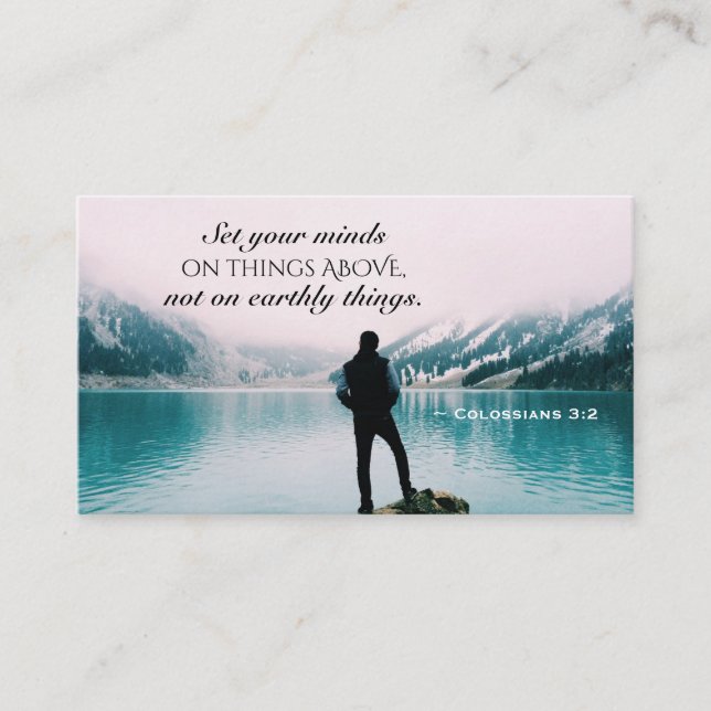 Colossians 3:2 Set your minds on things above Business Card (Front)