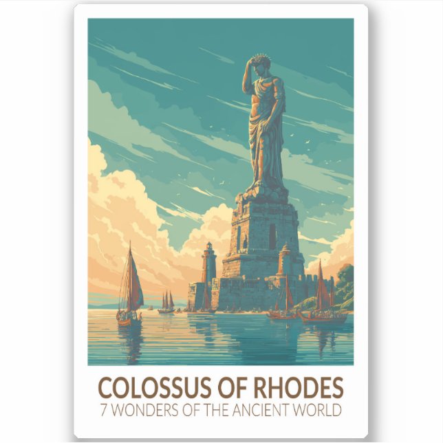 Colossus of Rhodes Seven Wonders of the World Art (Front)