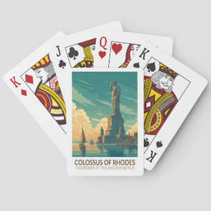 Colossus of Rhodes Seven Wonders of the World Art Playing Cards