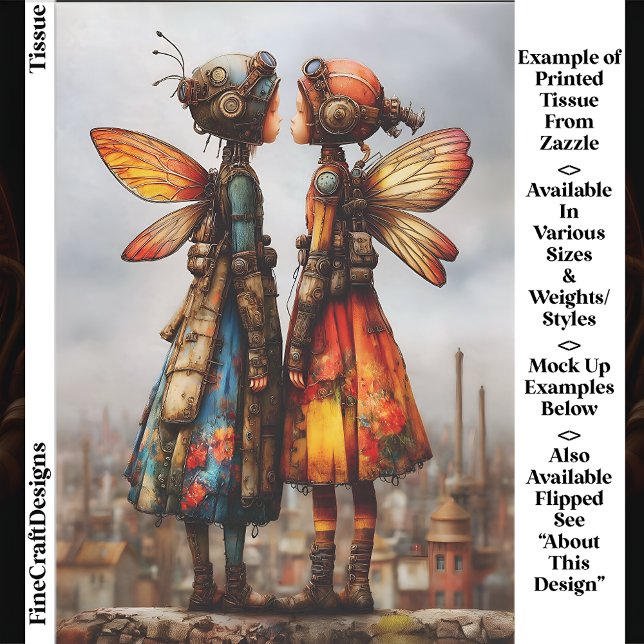 Colouful Cute Steampunk Fairies EK6L Decoupage Tissue Paper (Creator Uploaded)