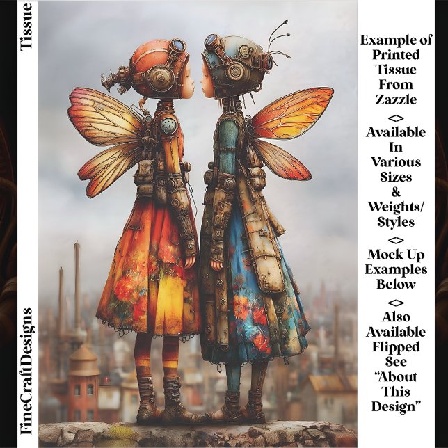 Colouful Cute Steampunk Fairies EK6R Decoupage Tissue Paper (Creator Uploaded)