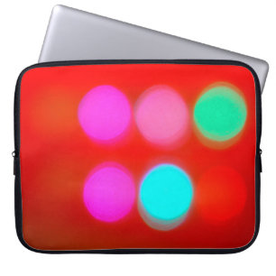 Colour Abstract Blurred red background bokeh light Laptop Sleeve