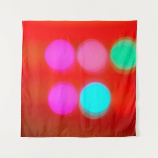 Colour Abstract Blurred red background bokeh light Tapestry (Front)
