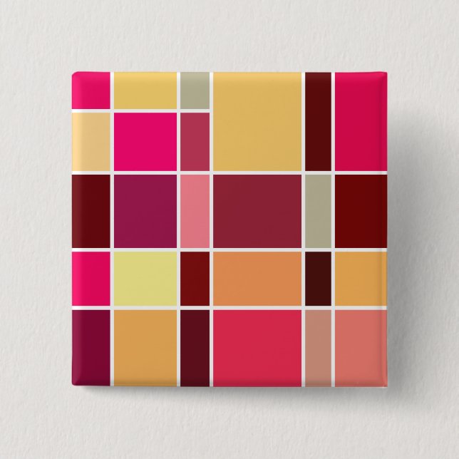 Colour Abstract Composition 15 Cm Square Badge (Front)